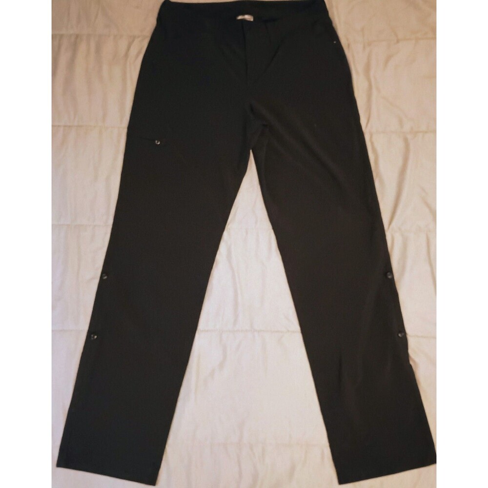 Eddie Bauer Pant Women 4 Roll Up Black  Zip Pocket Hiking Trail Core